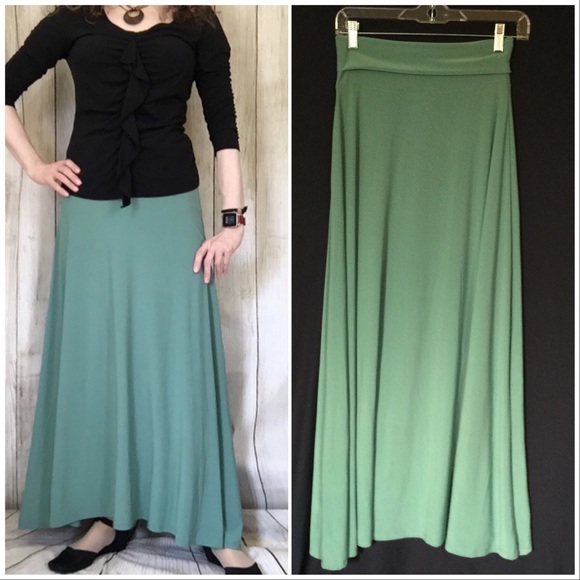 sage green maxi skirt